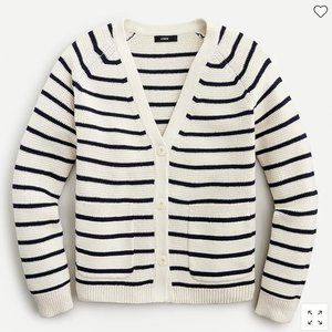 J. Crew V-neck cardigan sweater in stripe